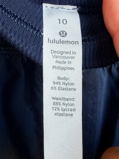 Lululemon Studio Pants II Navy Blue Size 10 Dance Studio Adjustable Hem