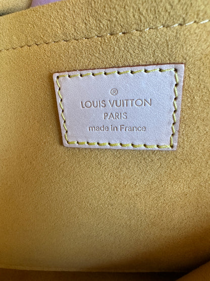 Louis Vuitton Porte Epaule Raye Handbag Striped Denim GM 65673