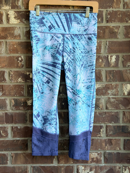 Fila Sport Blue Abstract Print High Rise Athletic Leggings Women's Medium