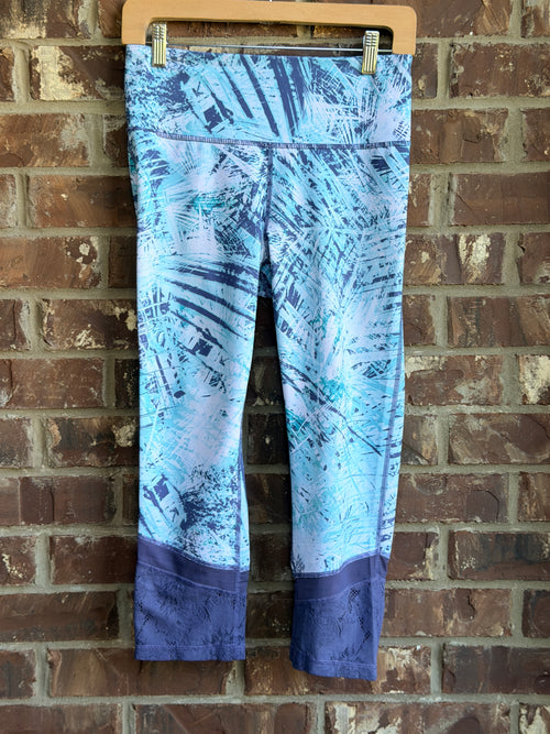 Fila Sport Blue Abstract Print High Rise Athletic Leggings Women's Medium