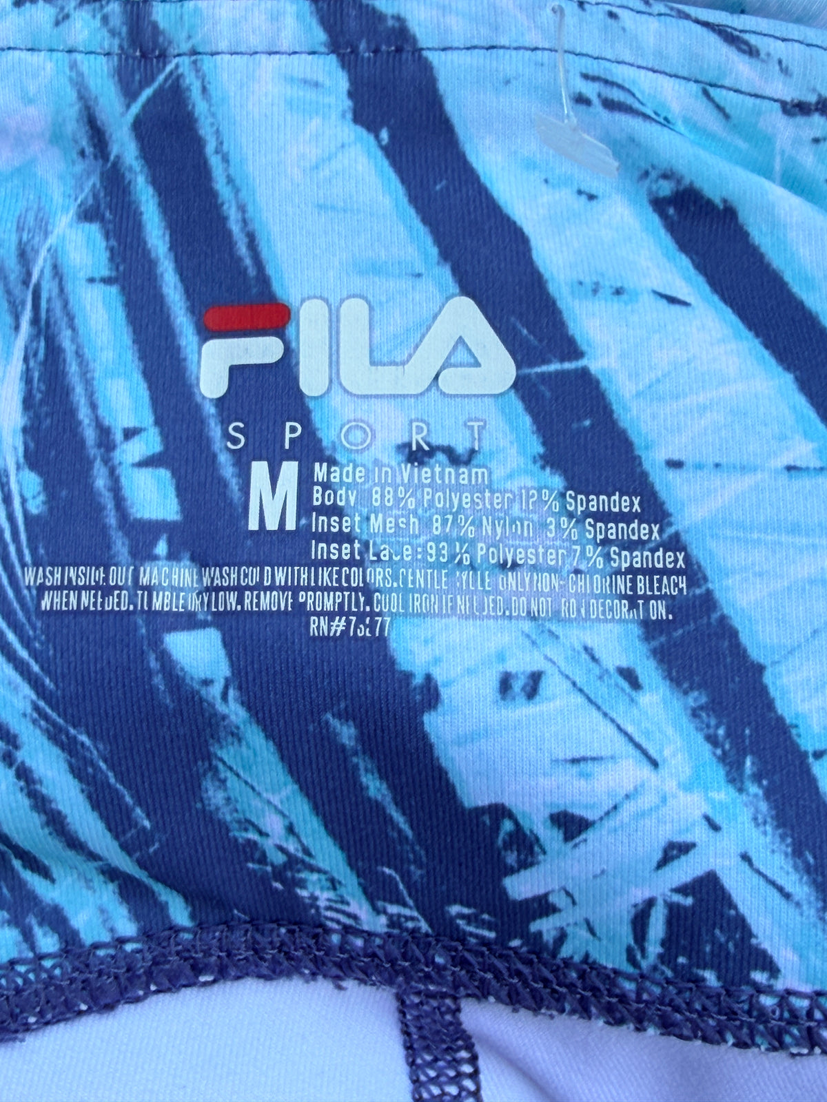 Fila Sport Blue Abstract Print High Rise Athletic Leggings Women's Medium