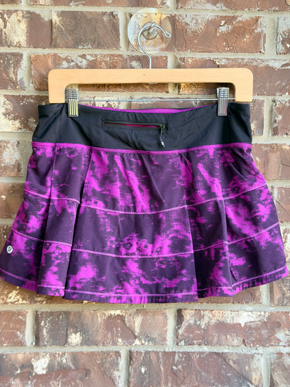 Lululemon Pace Setter Skort Purple Black Print Size 8