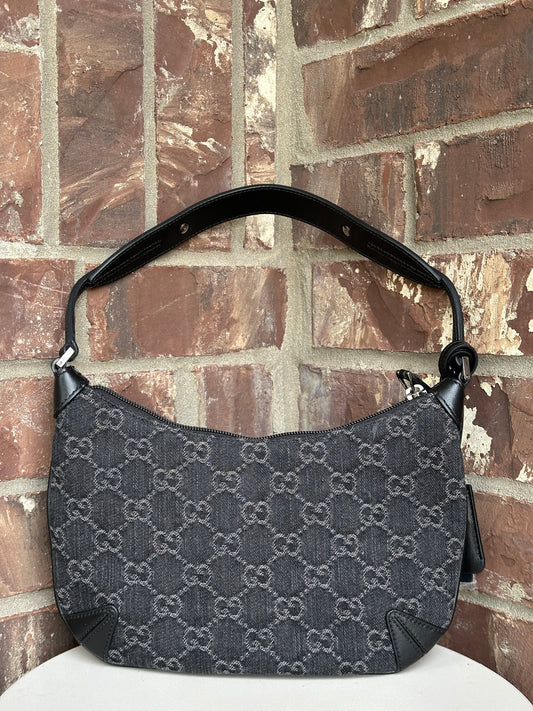 Gucci Horsebit Slim Shoulder Bag GG Denim with Leather Small	21763