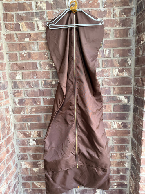Louis Vuitton Brown Garment Bag Travel Suit Dress Cover Made in France