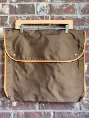 Vintage Louis Vuitton Brown Garment Bag Travel Cover Leather Trim - 1
