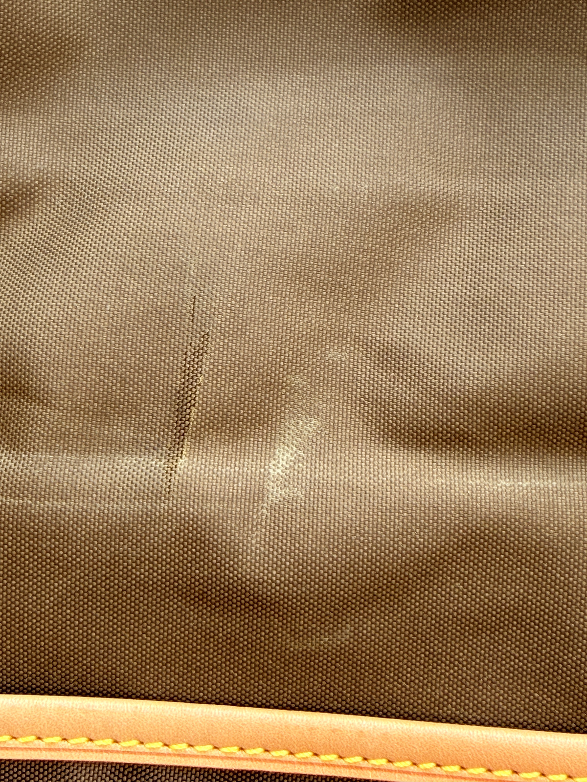 Vintage Louis Vuitton Brown Garment Bag Travel Cover Leather Trim - 1