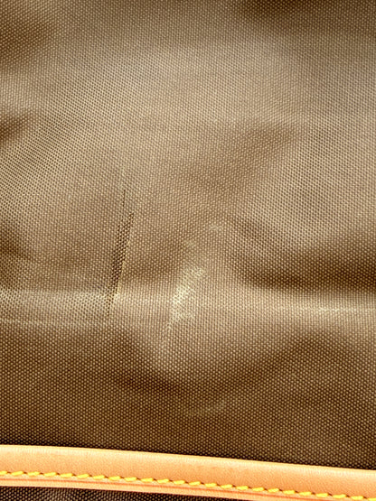 Vintage Louis Vuitton Brown Garment Bag Travel Cover Leather Trim - 1