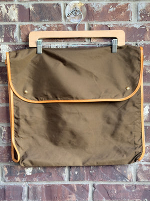 Vintage Louis Vuitton Brown Garment Bag Travel Cover Leather Trim - 2