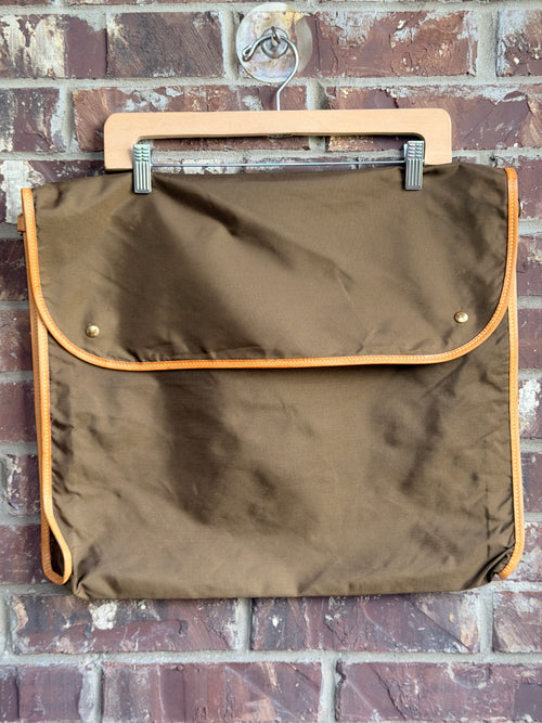 Vintage Louis Vuitton Brown Garment Bag Travel Cover Leather Trim - 2