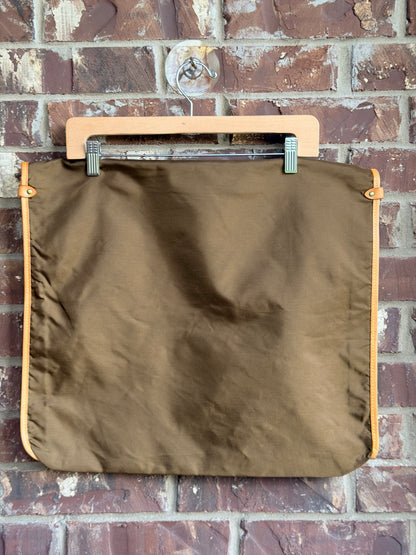 Vintage Louis Vuitton Brown Garment Bag Travel Cover Leather Trim - 2