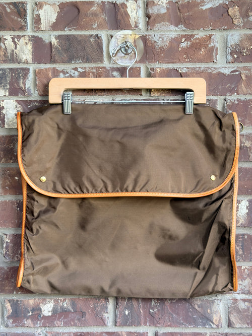 Vintage Louis Vuitton Brown Garment Bag Travel Cover Leather Trim - 3