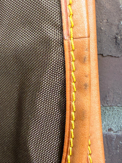 Vintage Louis Vuitton Brown Garment Bag Travel Cover Leather Trim - 3
