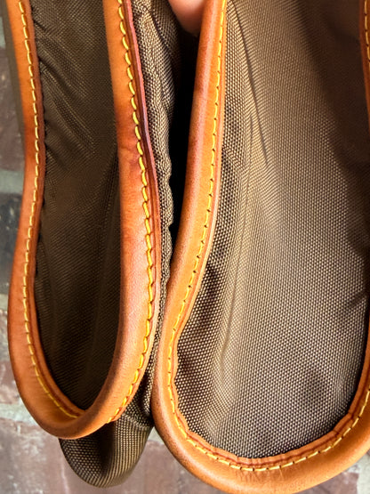 Vintage Louis Vuitton Brown Garment Bag Travel Cover Leather Trim - 3