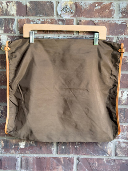 Vintage Louis Vuitton Brown Garment Bag Travel Cover Leather Trim - 3