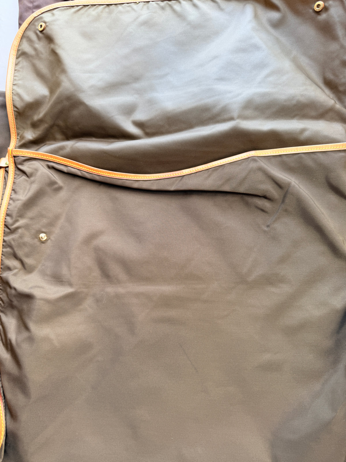 Vintage Louis Vuitton Brown Garment Bag Travel Cover Leather Trim - 3