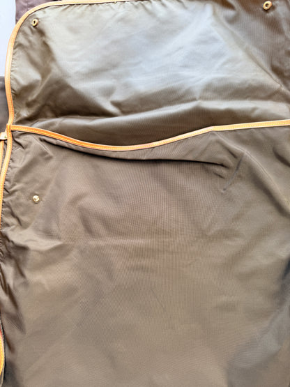 Vintage Louis Vuitton Brown Garment Bag Travel Cover Leather Trim - 3