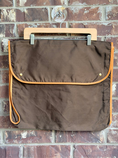 Vintage Louis Vuitton Brown Garment Bag Travel Cover Leather Trim - 4
