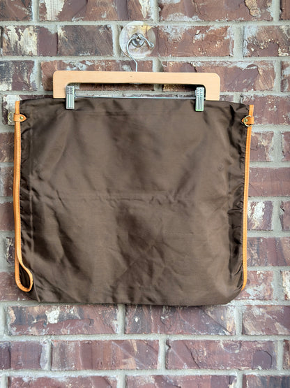 Vintage Louis Vuitton Brown Garment Bag Travel Cover Leather Trim - 4