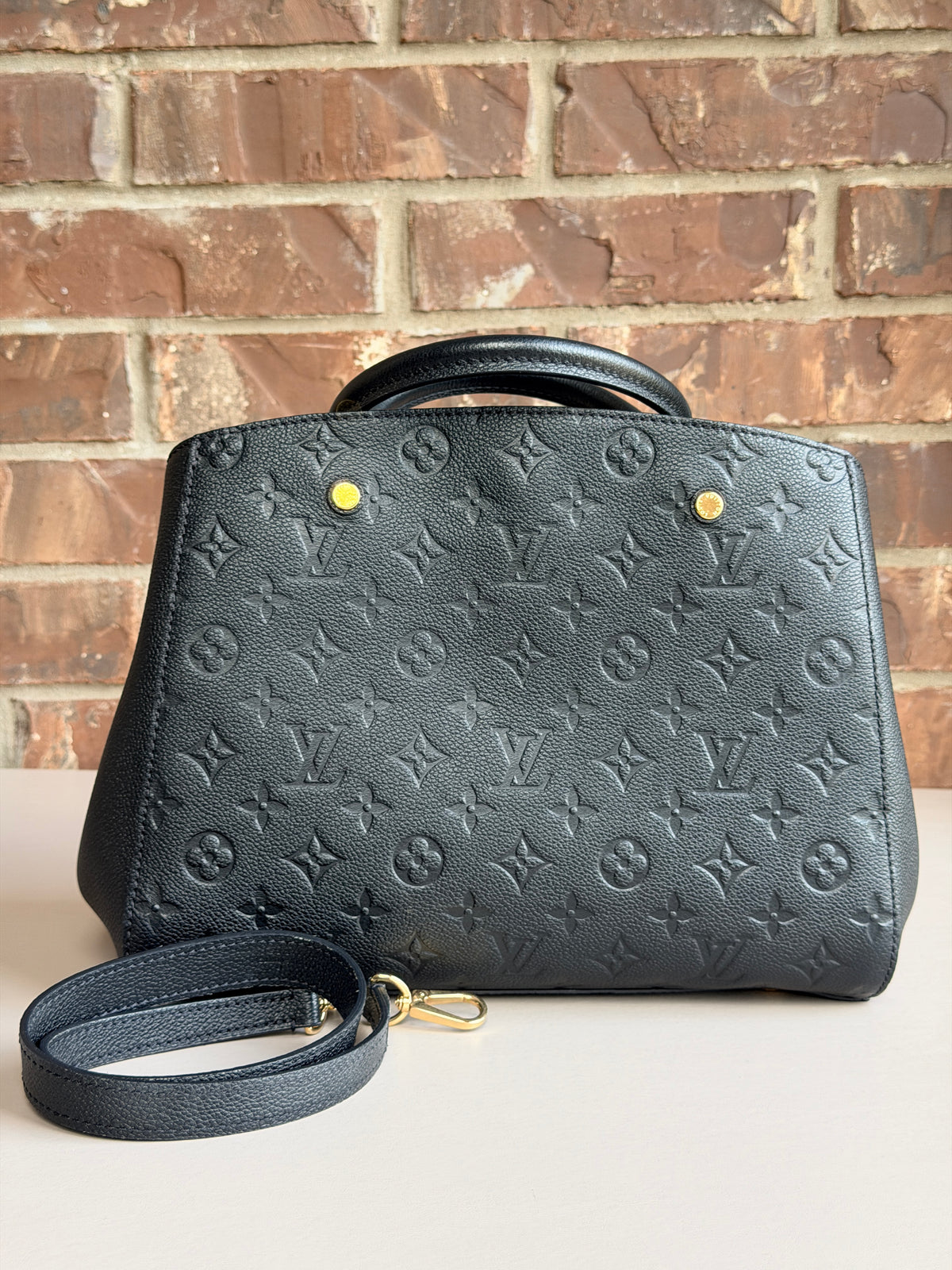 Louis Vuitton Montaigne Handbag Monogram Empreinte Leather MM 92842