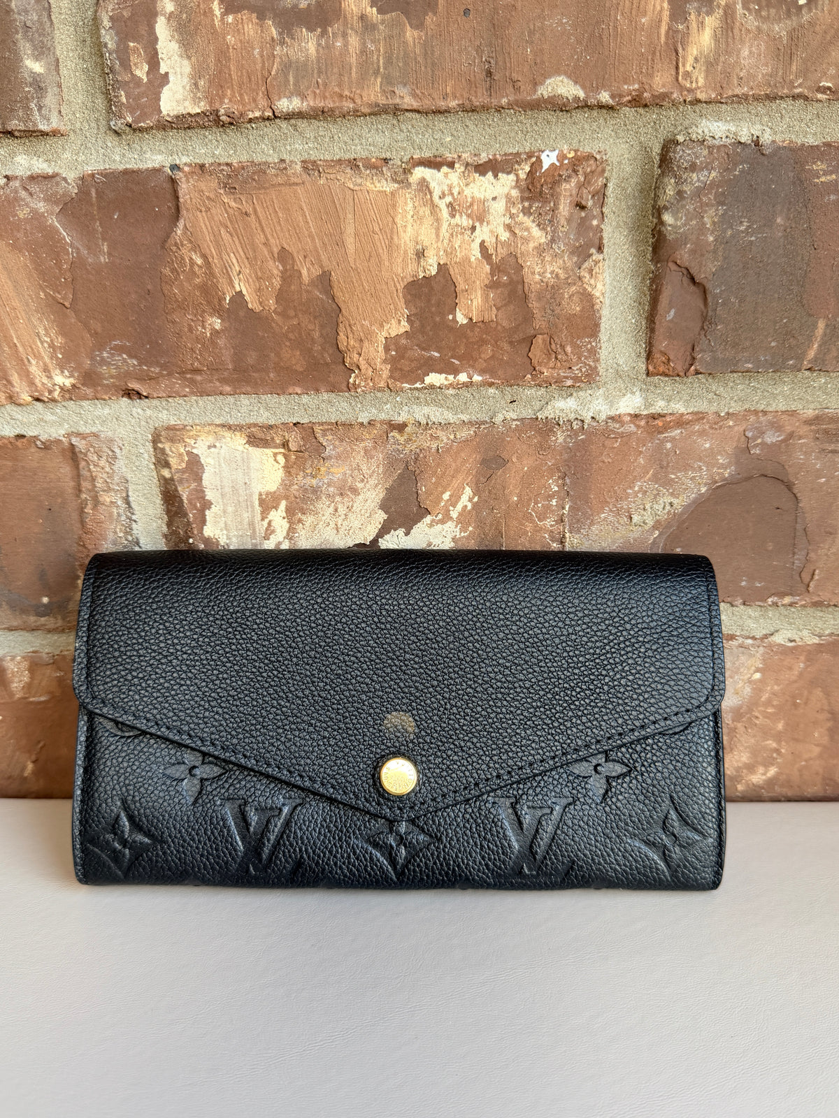 Louis Vuitton Monogram Empreinte Sarah Wallet Black 78956