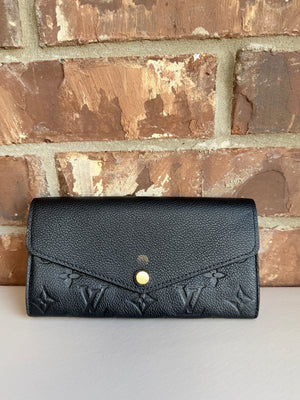 Louis Vuitton Monogram Empreinte Sarah Wallet Black 78956