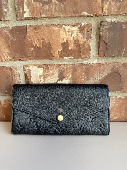 Louis Vuitton Monogram Empreinte Sarah Wallet Black 78956
