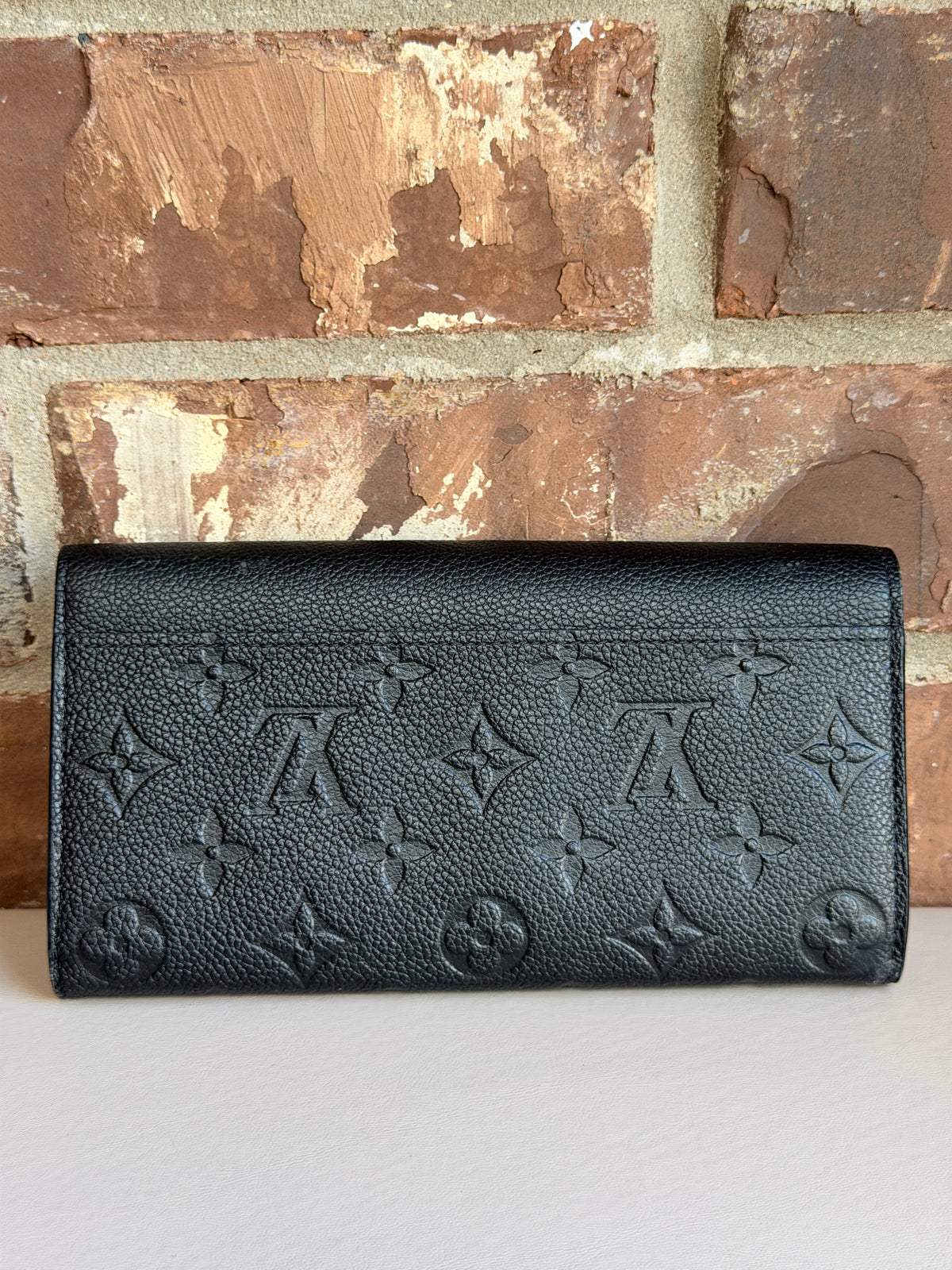 Louis Vuitton Monogram Empreinte Sarah Wallet Black 78956