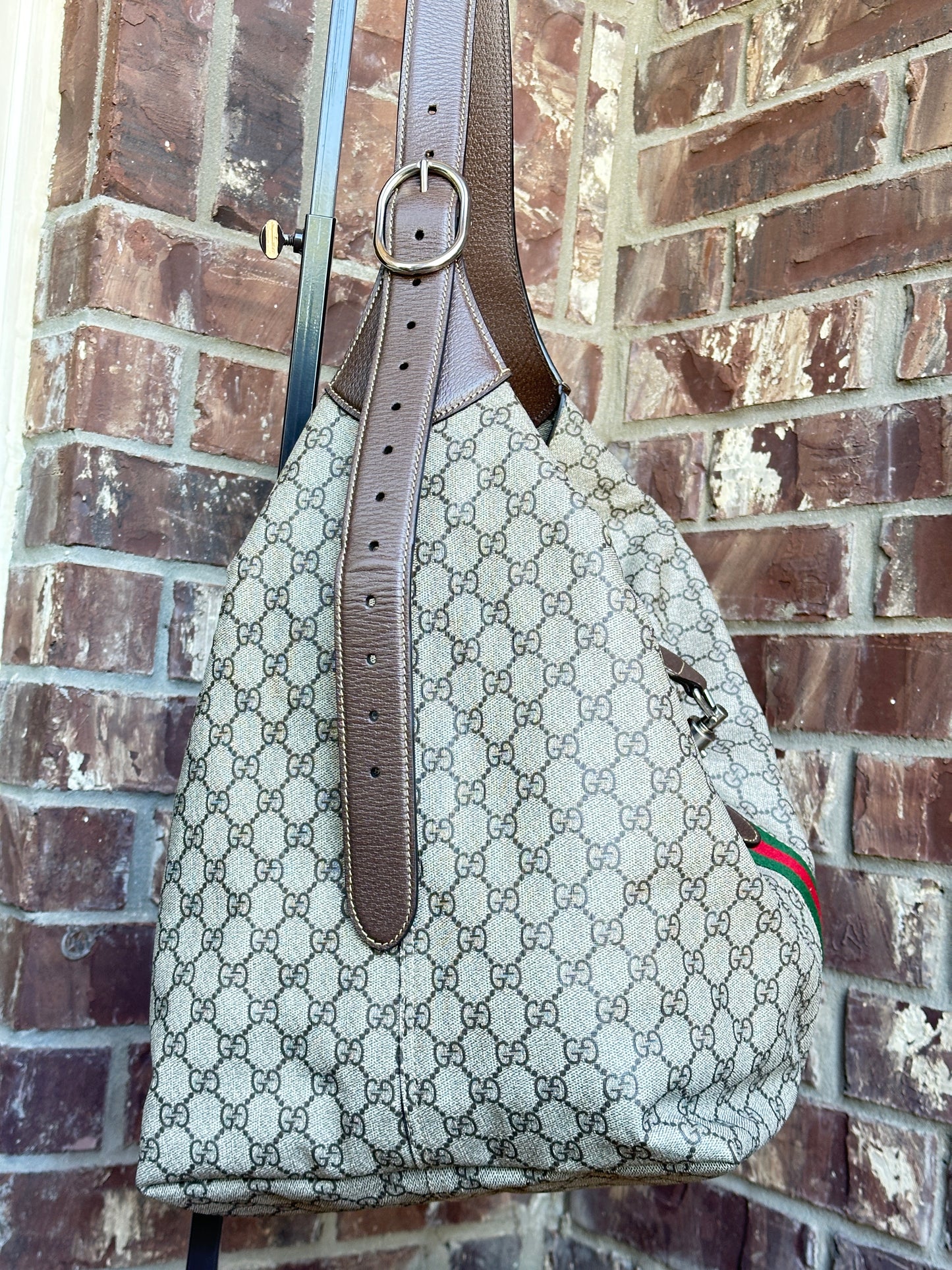 Gucci Jackie 1961 Soft Shoulder Bag GG Coated Canvas Medium Brown 82974
