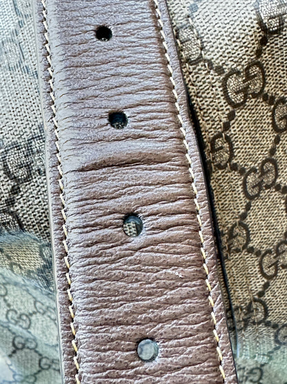 Gucci Jackie 1961 Soft Shoulder Bag GG Coated Canvas Medium Brown 82974