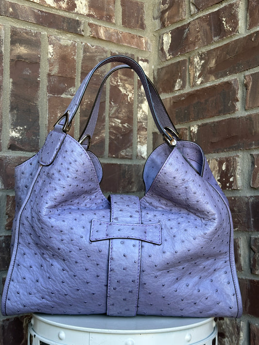 Gucci Ostrich Soft Stirrup Medium Purple 42642