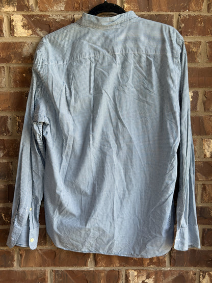 J.Crew  Men's M Tailored Fit Blue White Check Button Down Shirt
