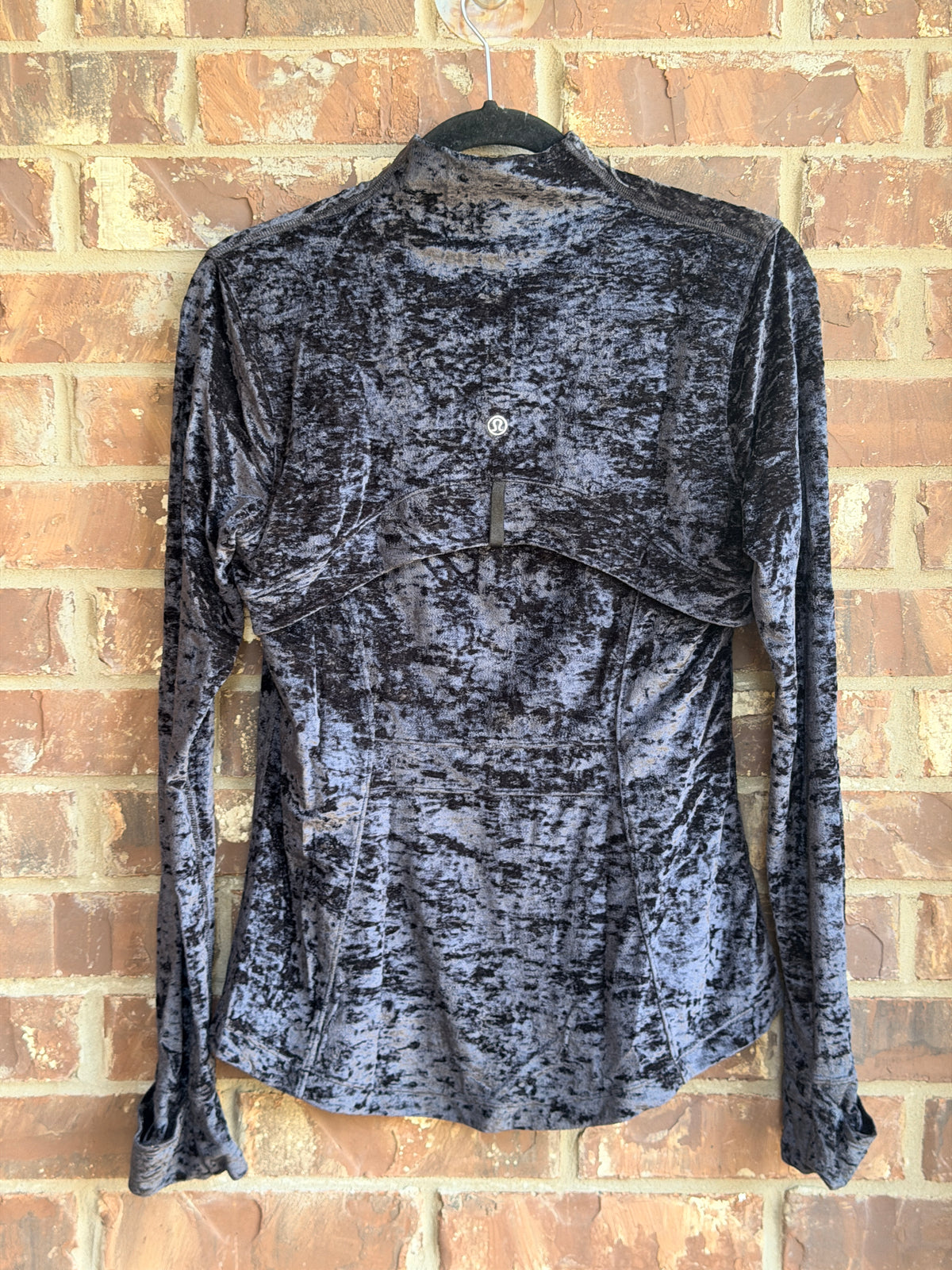 Lululemon Women's Size 12 Crushed Velvet Full Zip Jacket Black