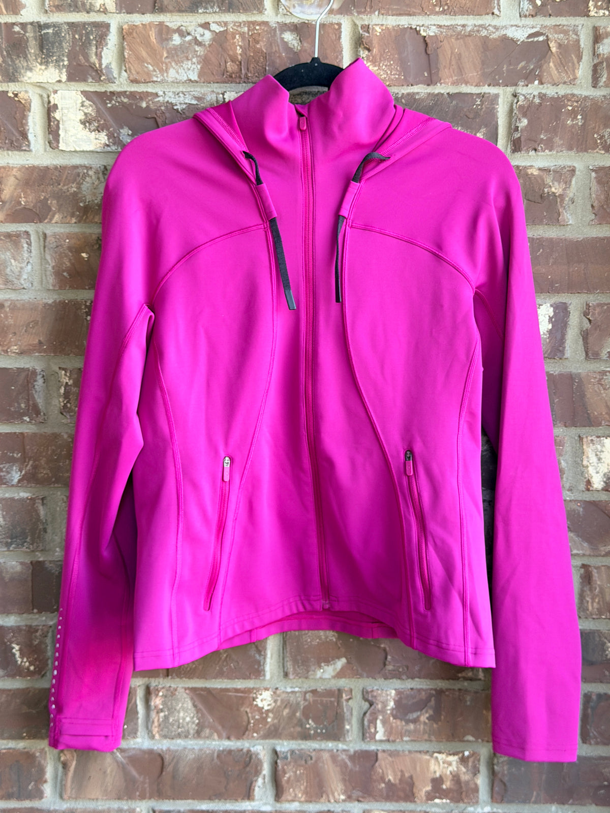 Lululemon Rain Repellent Running Jacket Wild Berry Pink Size 12 Hooded