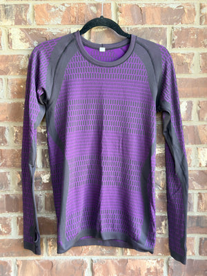 Lululemon Swiftly Tech Long Sleeve Shirt Size 6 Purple w/ Thumbholes