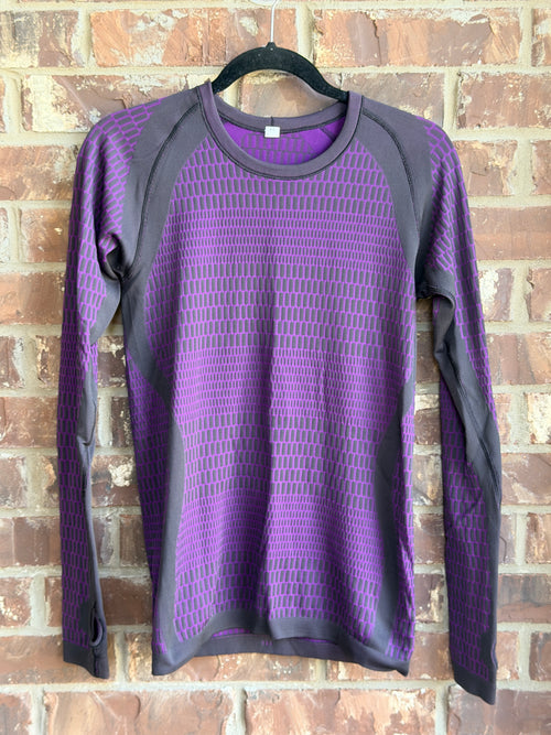 Lululemon Swiftly Tech Long Sleeve Shirt Size 6 Purple w/ Thumbholes