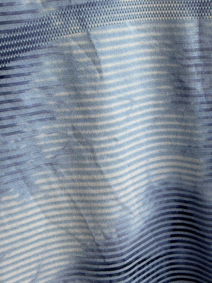 Lululemon Womens Size 10 Blue White Short Sleeve Running Shirt Still Your Mind