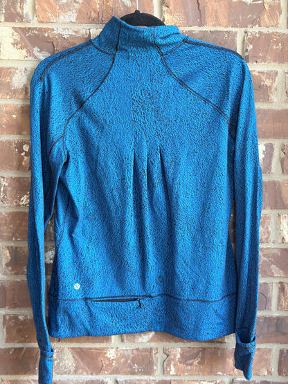 Lululemon Size 10 Blue Black Half Zip Running Pullover