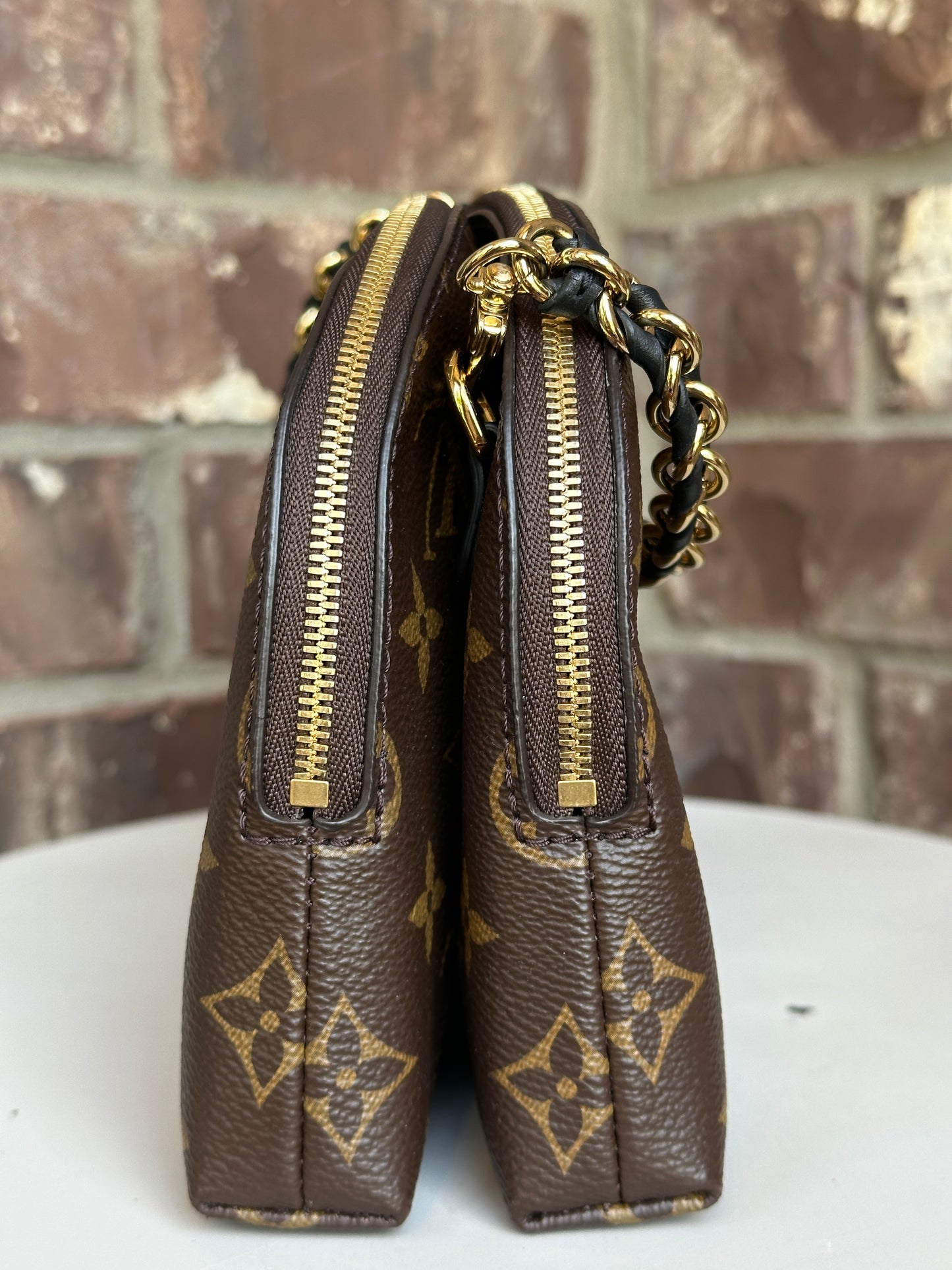 Louis Vuitton Be Alma Chain Handbag Monogram Canvas Brown 82034