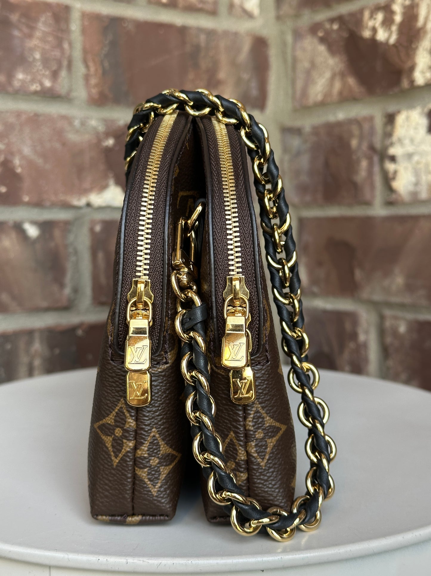 Louis Vuitton Be Alma Chain Handbag Monogram Canvas Brown 82034