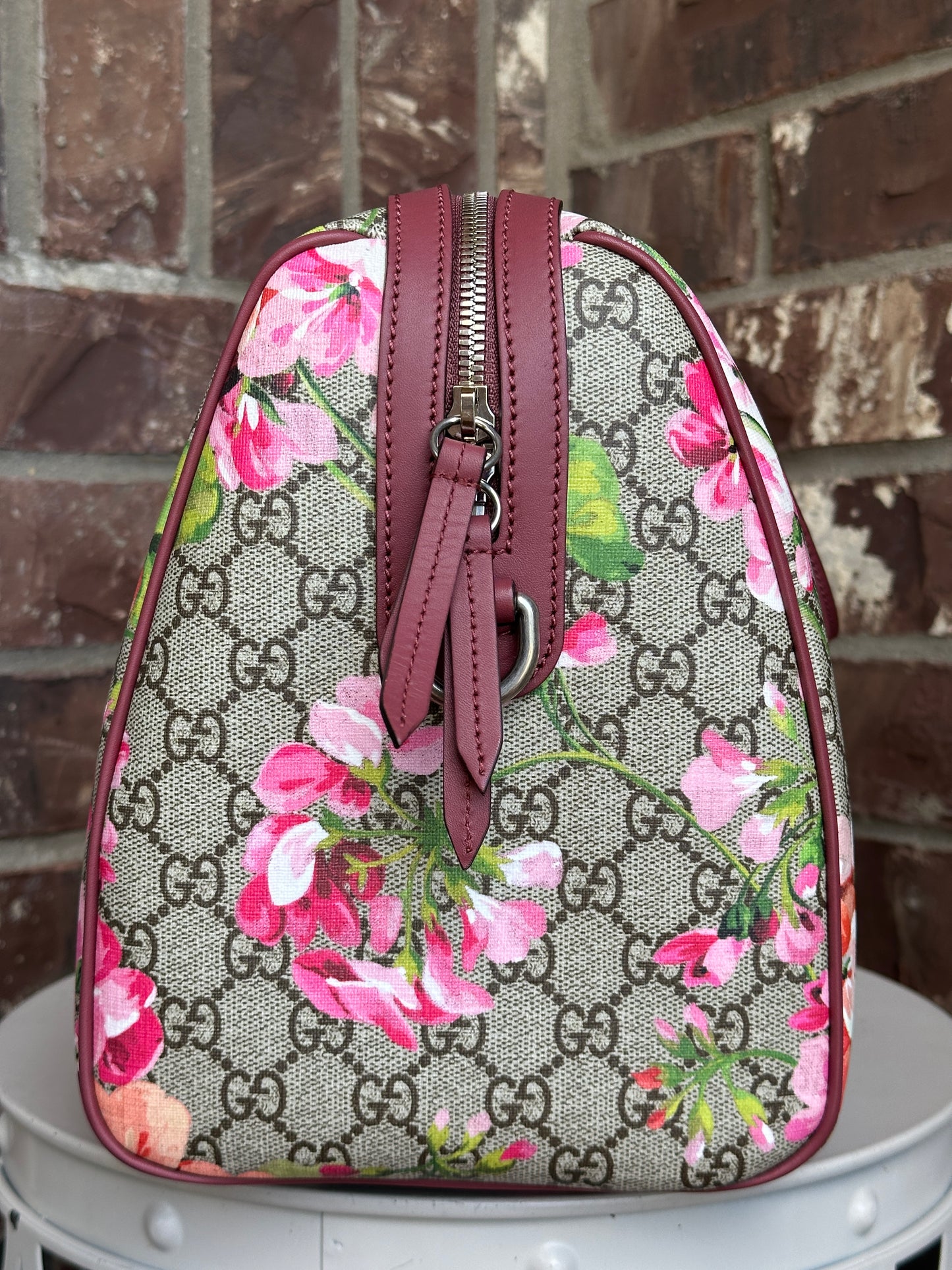 Gucci Convertible Boston Bag Blooms Print GG Coated Canvas Medium 11169