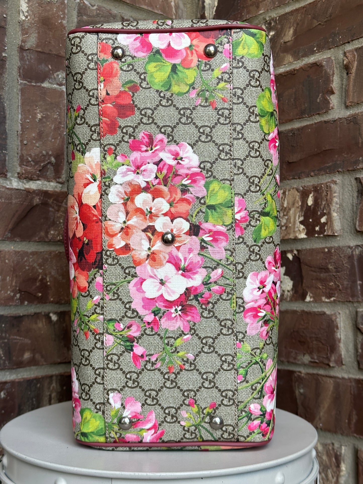 Gucci Convertible Boston Bag Blooms Print GG Coated Canvas Medium 11169