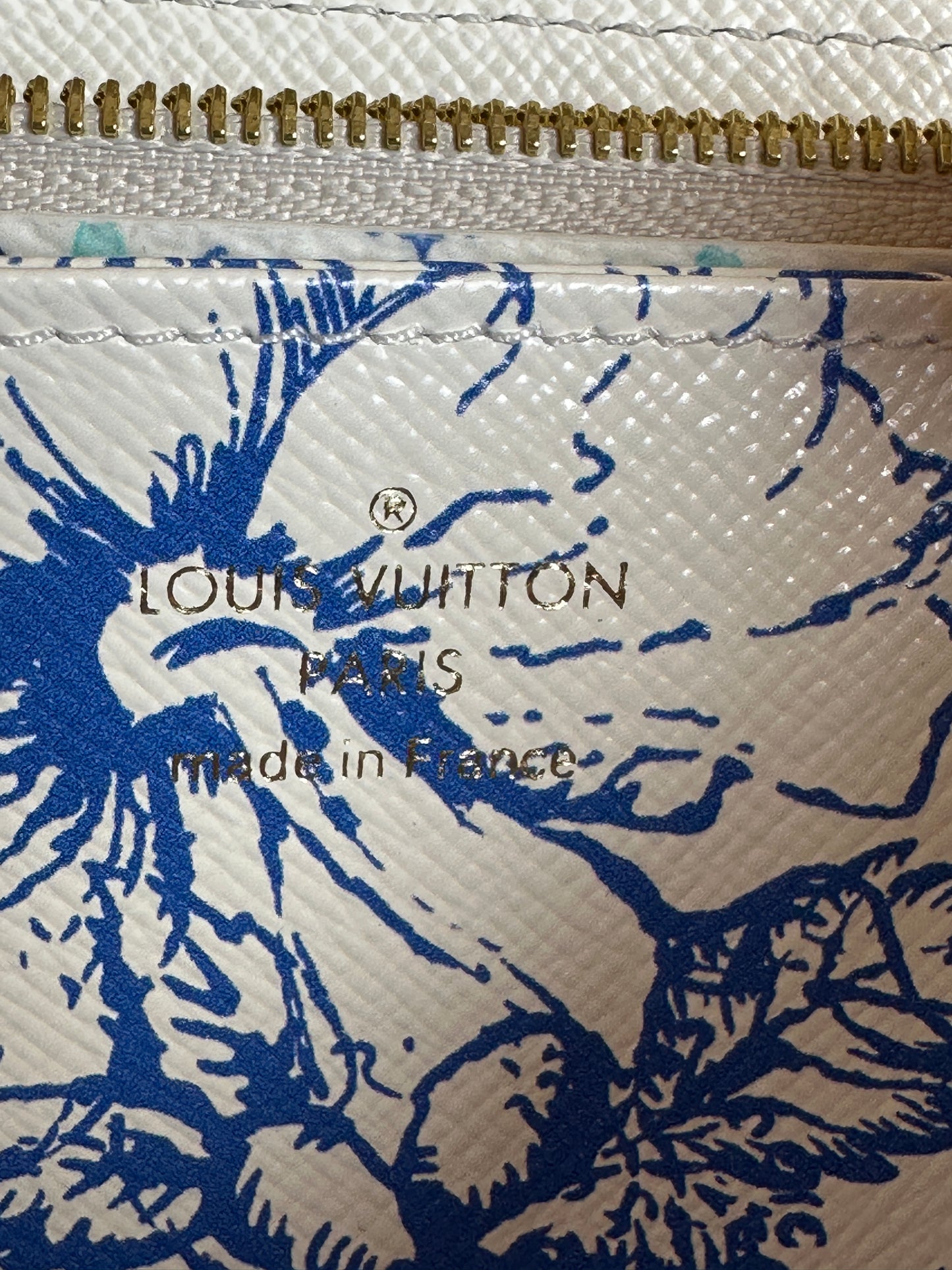 Louis Vuitton Zippy Wallet By The Pool Monogram Tile Canvas Blue 31159