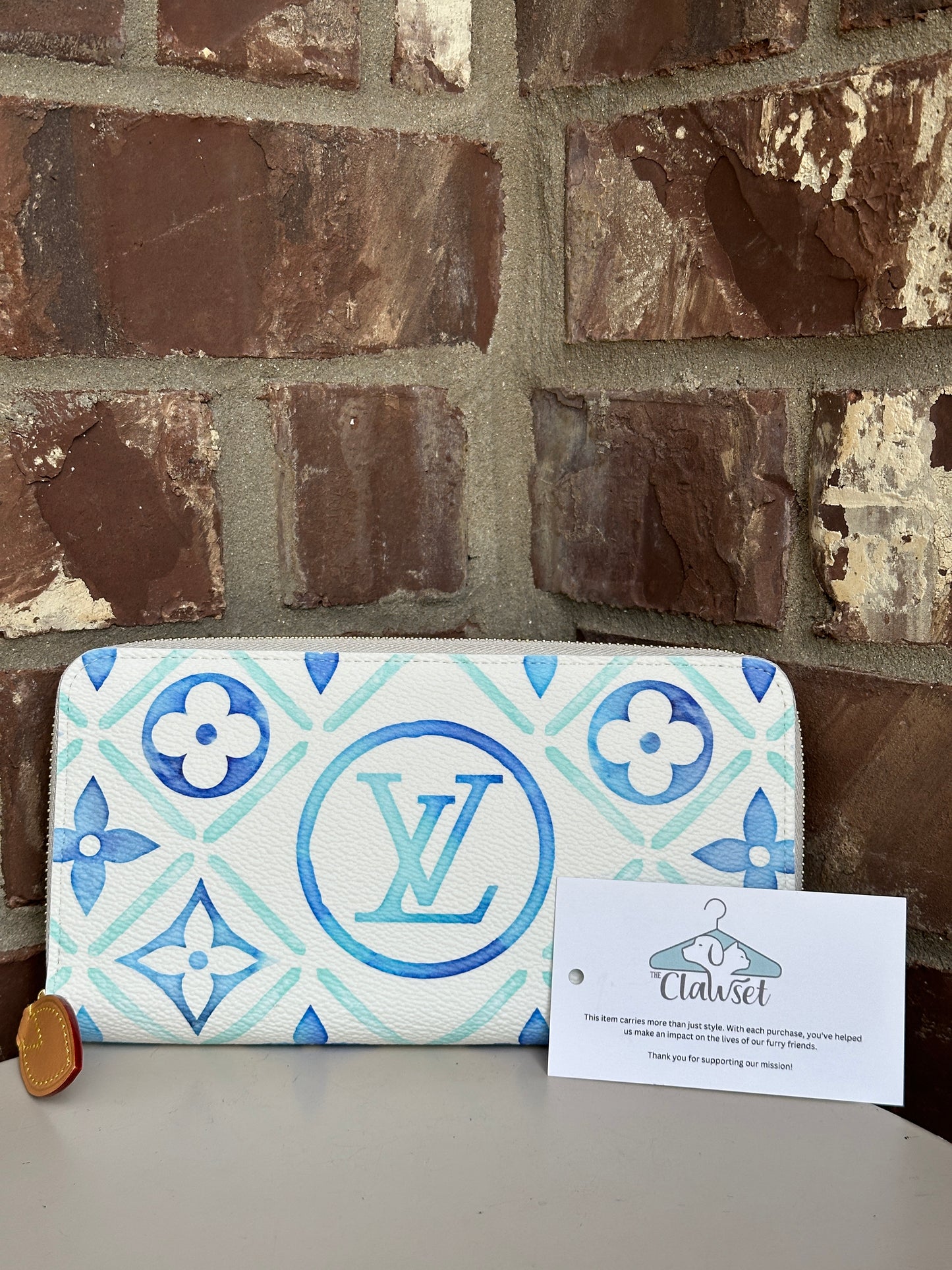 Louis Vuitton Zippy Wallet By The Pool Monogram Tile Canvas Blue 31159
