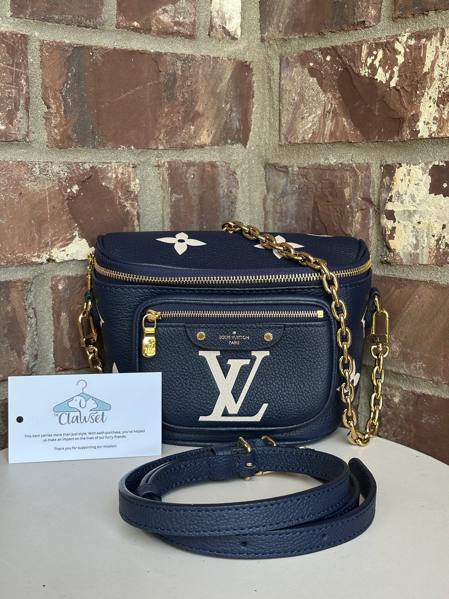 Louis Vuitton Mini Bum Bag Bicolor Monogram Empreinte Giant Blue 70032