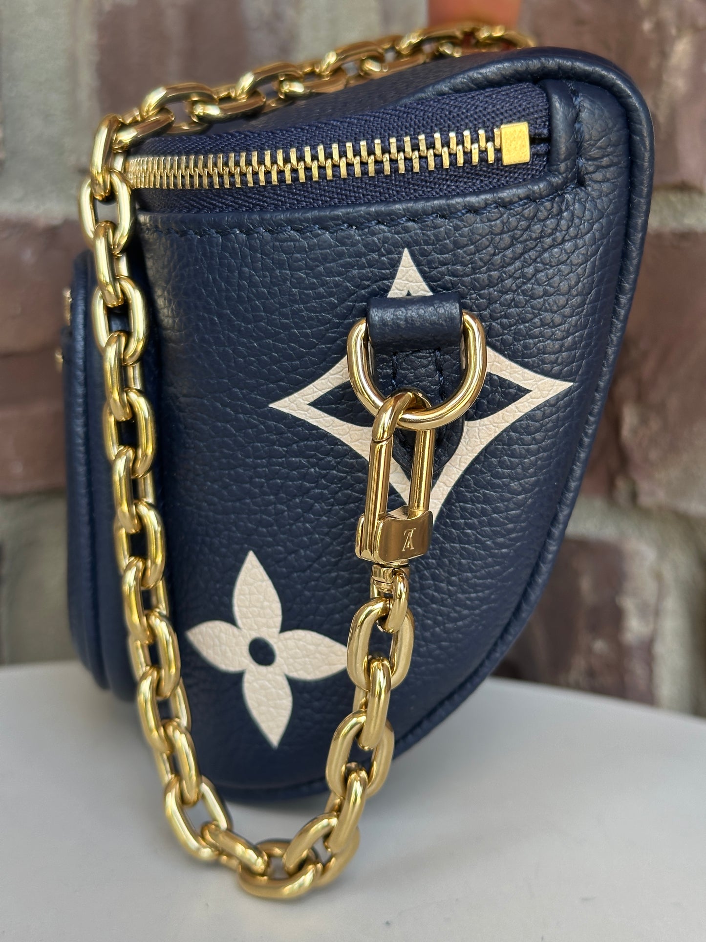 Louis Vuitton Mini Bum Bag Bicolor Monogram Empreinte Giant Blue 70032