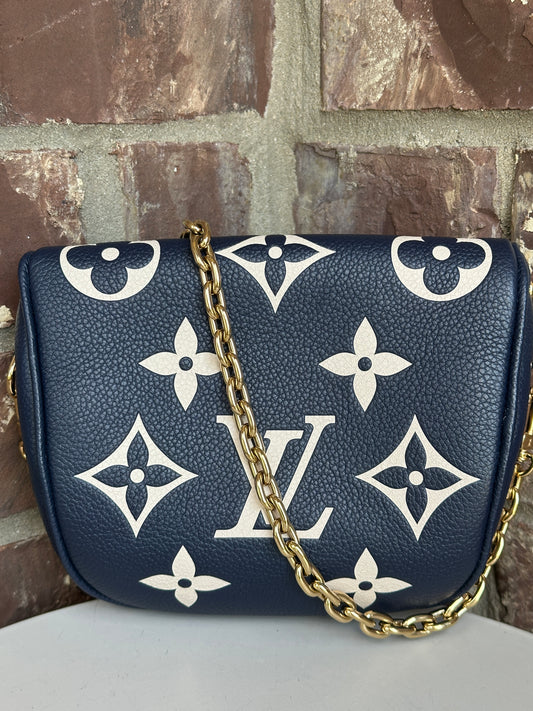 Louis Vuitton Mini Bum Bag Bicolor Monogram Empreinte Giant Blue 70032