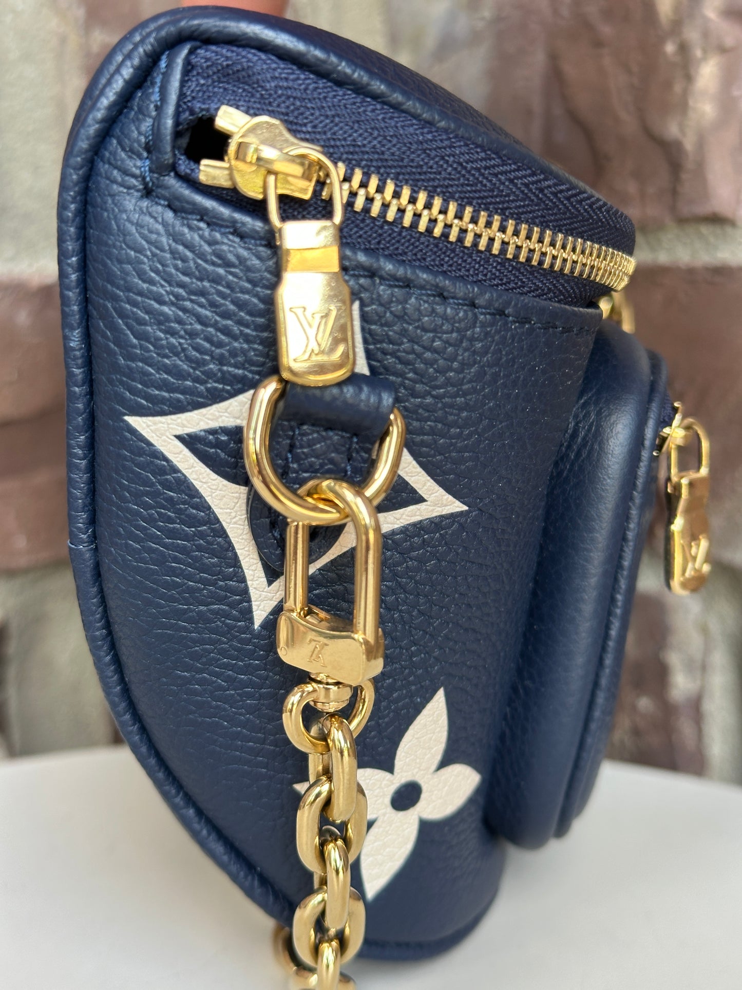 Louis Vuitton Mini Bum Bag Bicolor Monogram Empreinte Giant Blue 70032
