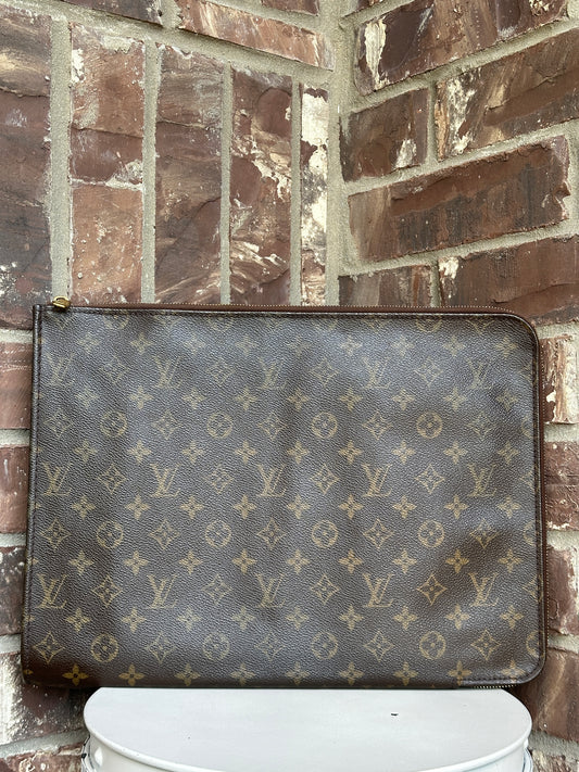 Louis Vuitton Poche Documents Monogram Canvas Brown 91487