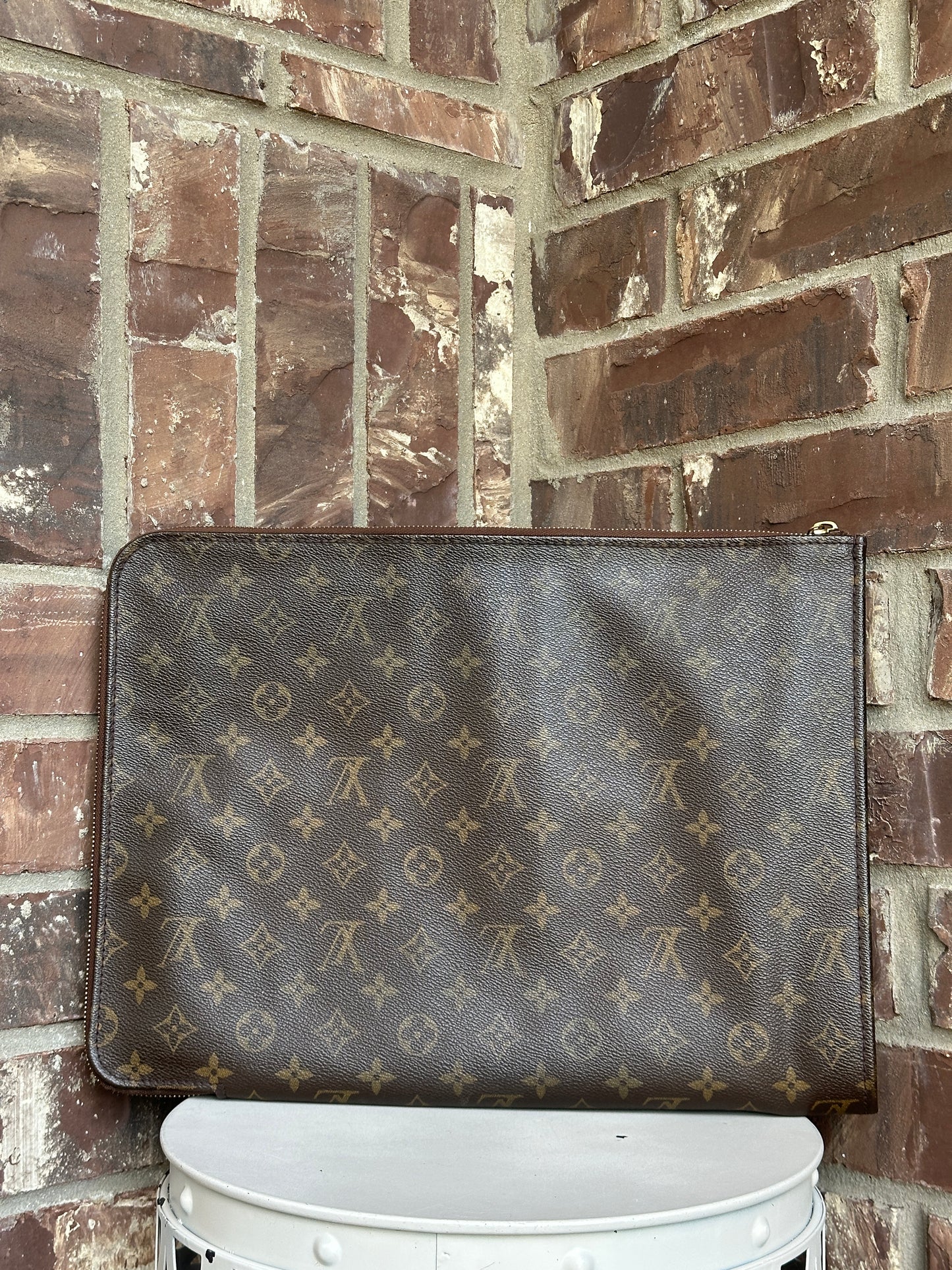Louis Vuitton Poche Documents Monogram Canvas Brown 91487