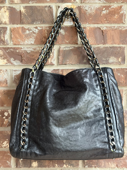 Chanel Modern Chain Tote Caviar North South Black 83573